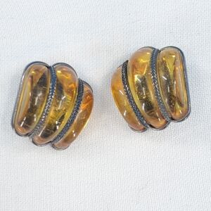 Yves Saint Laurent vintage yellow glass clip-on earrings